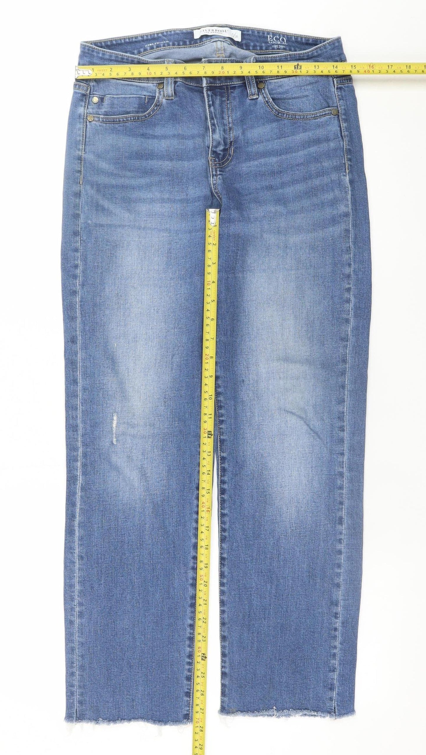 Liverpool Los Angeles Womens Blue Cropped Stretch Jeans Size 6