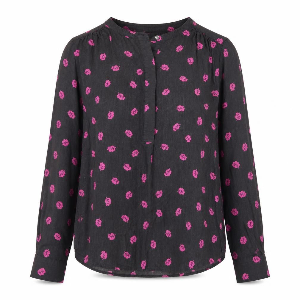 Boden Women’s Black Floral Long Sleeve Viscose Tunic Blouse UK 12