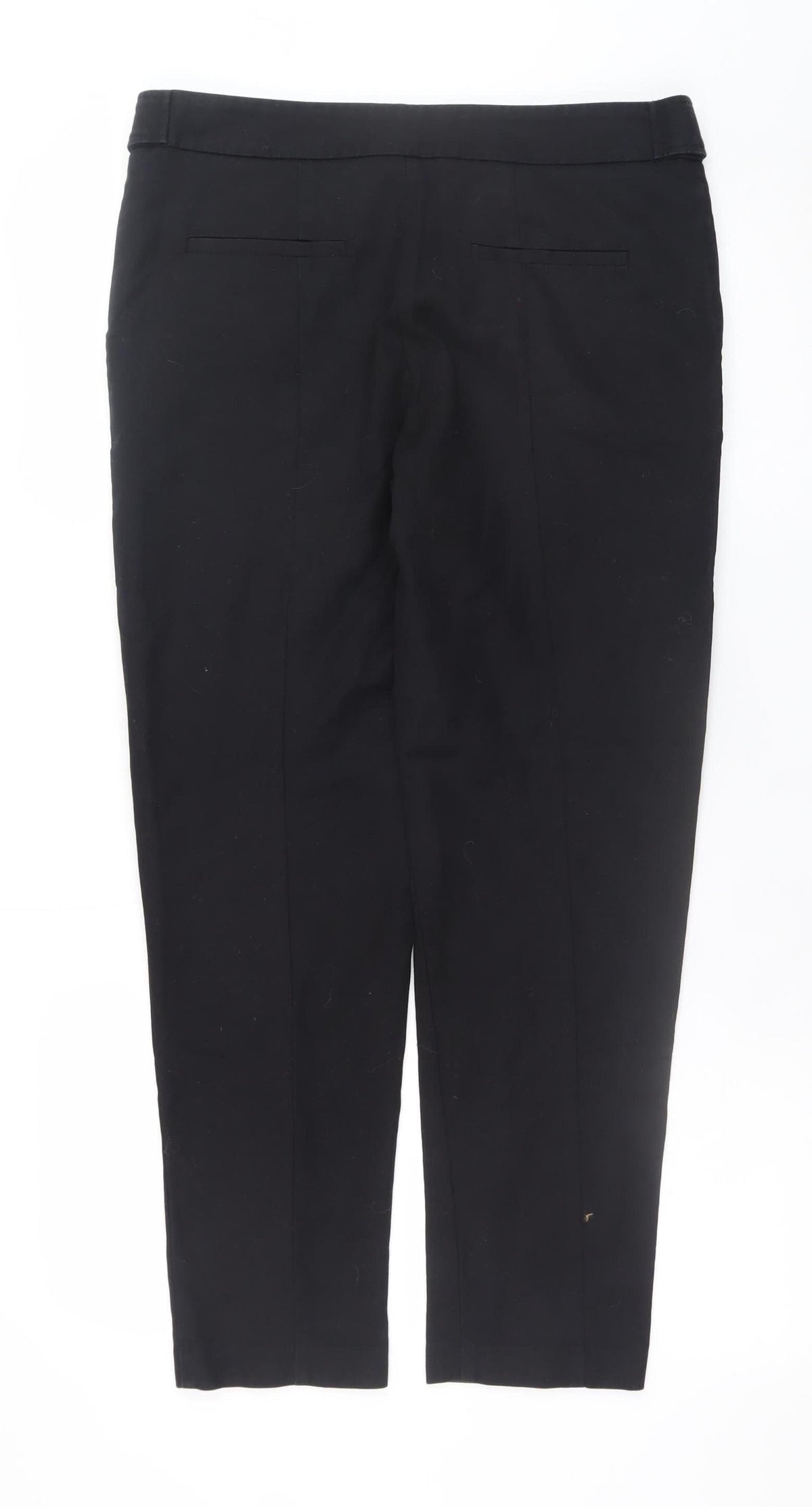Oasis Women Black Cropped Slim Trousers Size 12