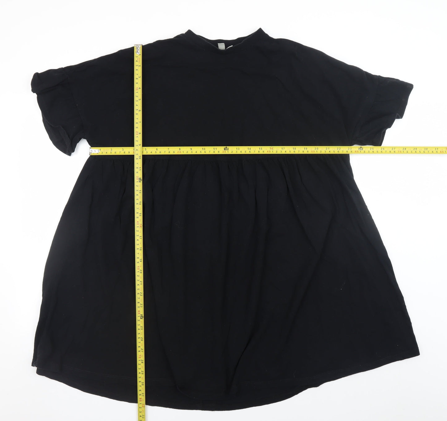 ASOS DESIGN Women’s Black Cotton Short Smock Dress Size 10