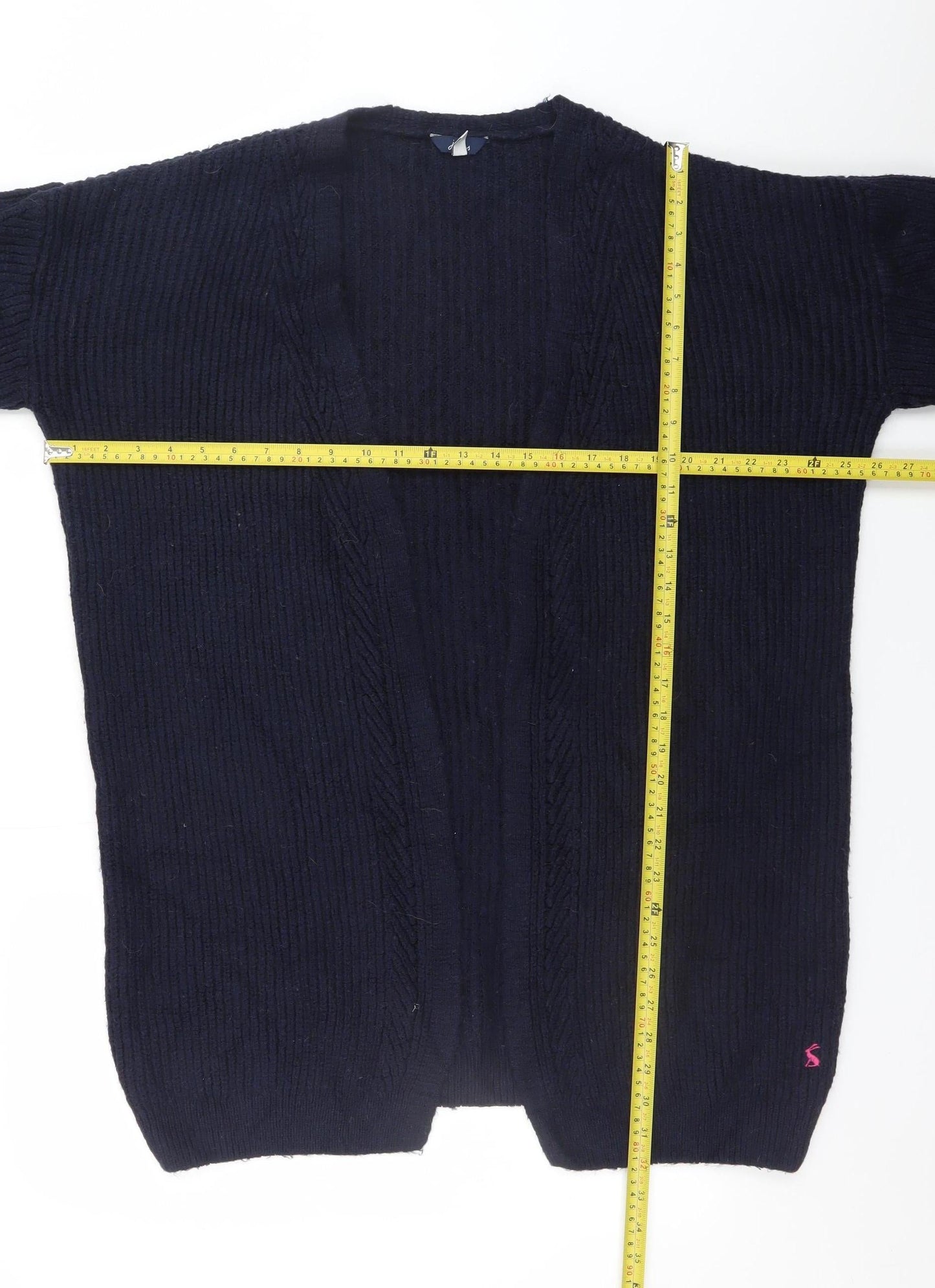 Joules Women Navy Blue Size 12 Open Knit Long Cardigan