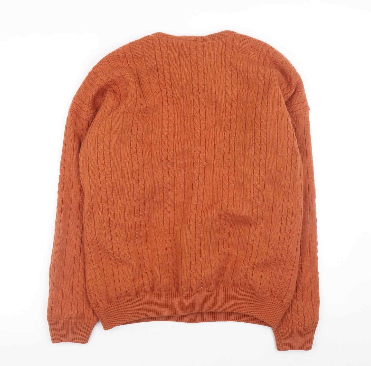 Ceres Golfwear Men’s Brown Cable Knit Cotton Pullover Sweatshirt M