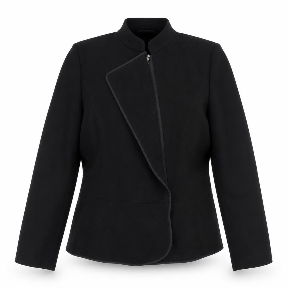 Marks & Spencer Women’s Black Size 14 Zip Jacket Lined Twill