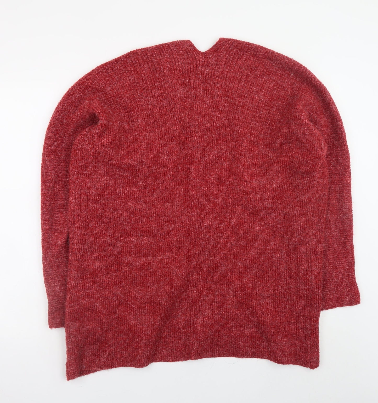 Fat Face Women's Red Wool Blend Long Sleeve Open Cardigan Size 14