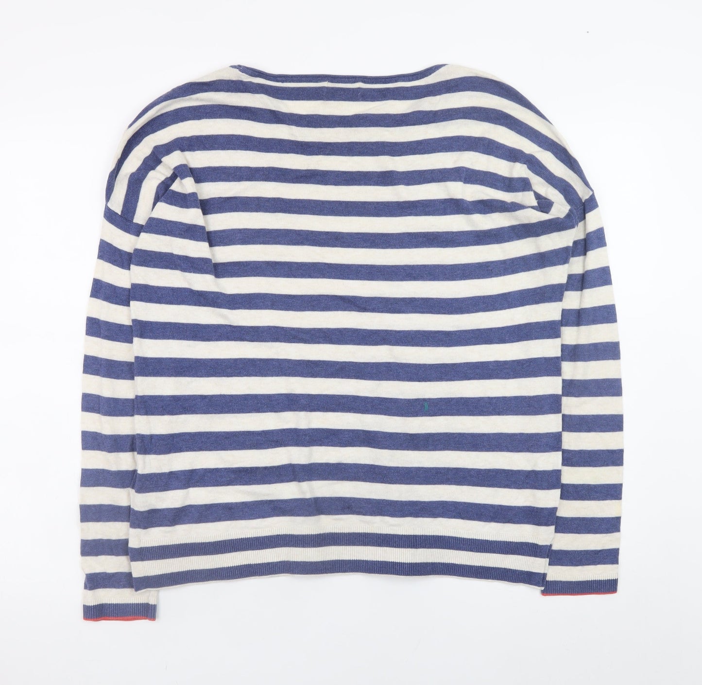 Heyton Womens Blue Striped Cotton Pullover Jumper Size 12