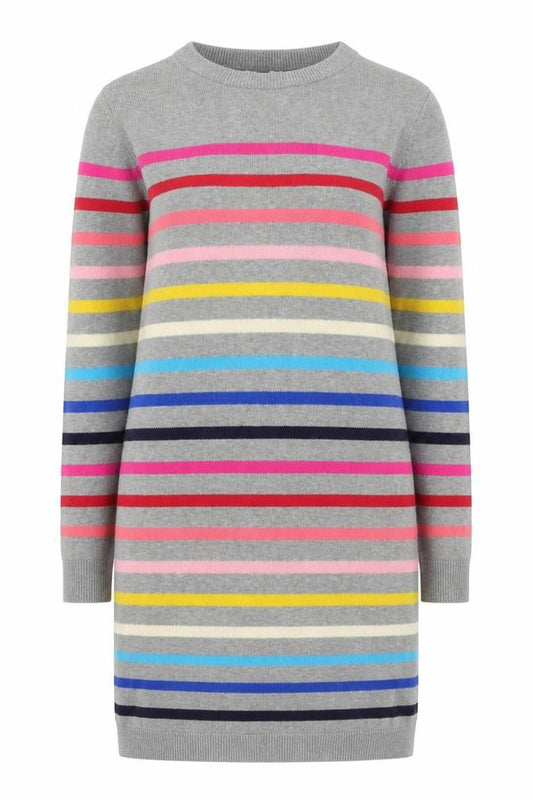 GAP Kids Girls Grey Striped Knit Sweater Dress XXL Long Sleeve Cotton Blend