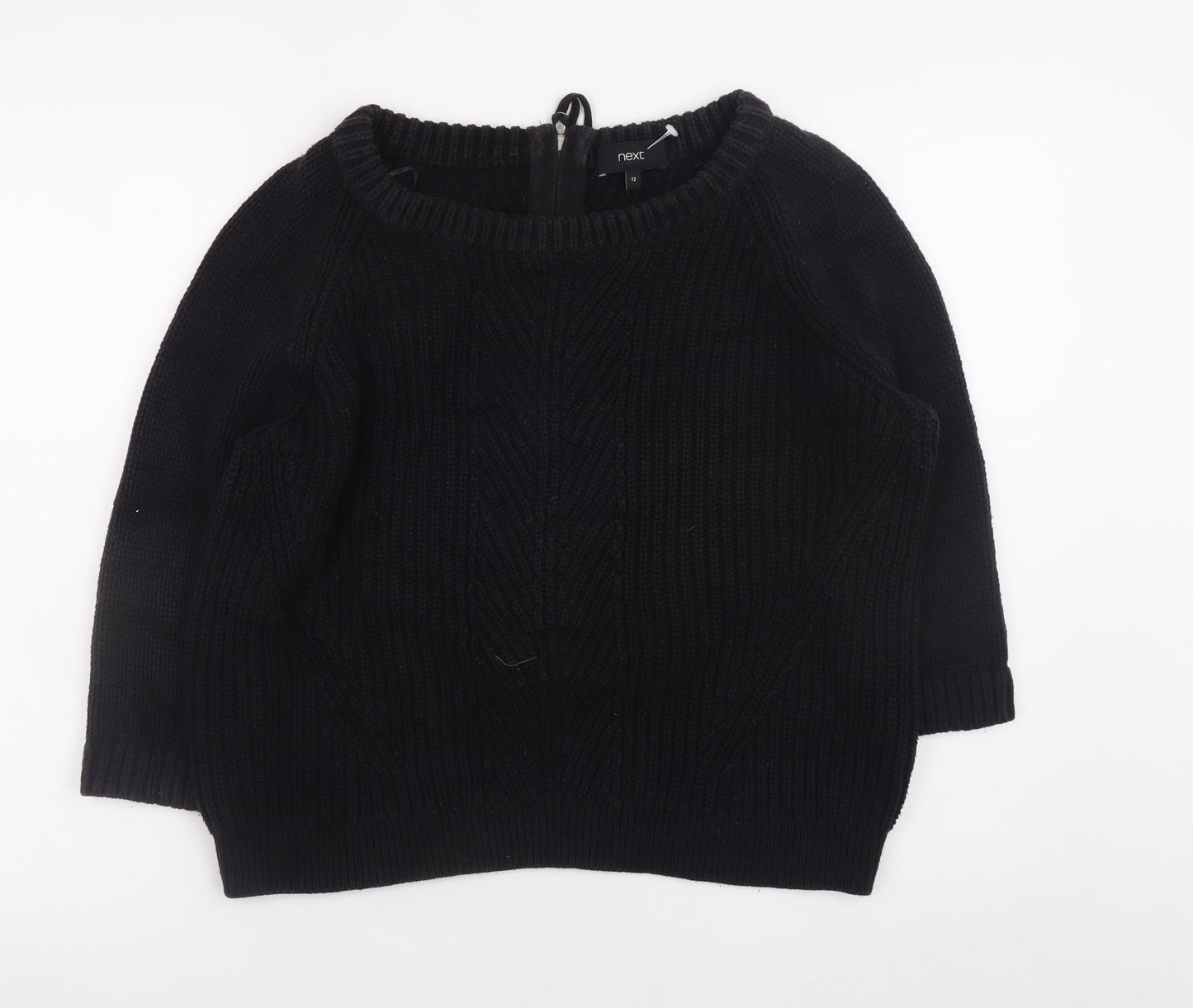 Next Women's Black Chunky-Knit Pullover Jumper Size 12