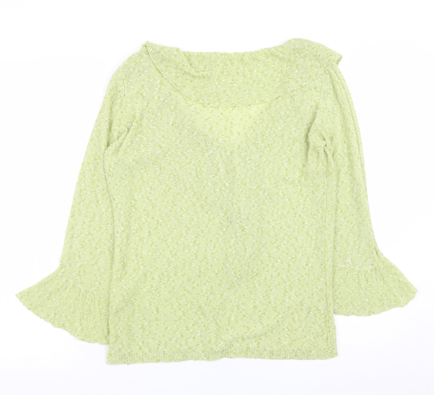 Marks and Spencer Per Una Green Knit Ruffle Jumper Women’s Size 12