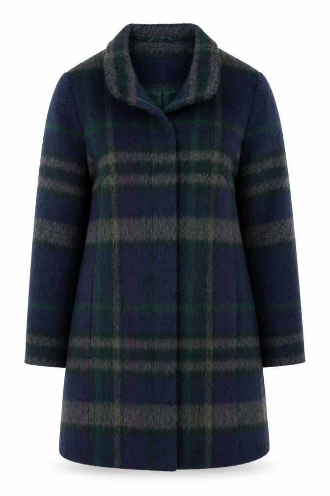 Marks & Spencer Women’s Multicoloured Wool Blend Plaid Overcoat UK 12