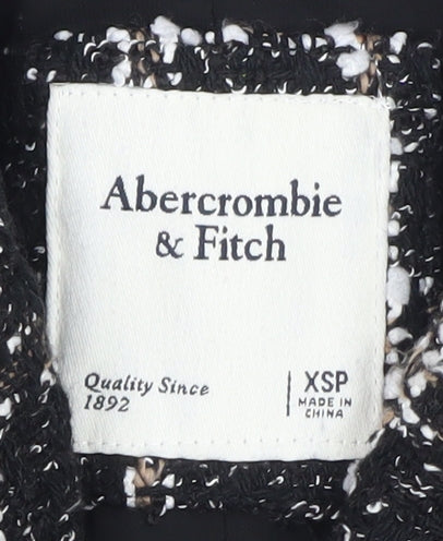 Abercrombie & Fitch Womens Black Tweed Check Blazer XS Petite