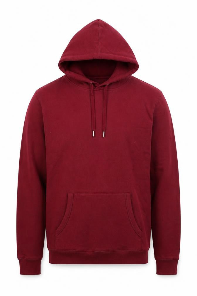 Meraki Men's Red Pullover Hoodie Size L Fleece Cotton Blend