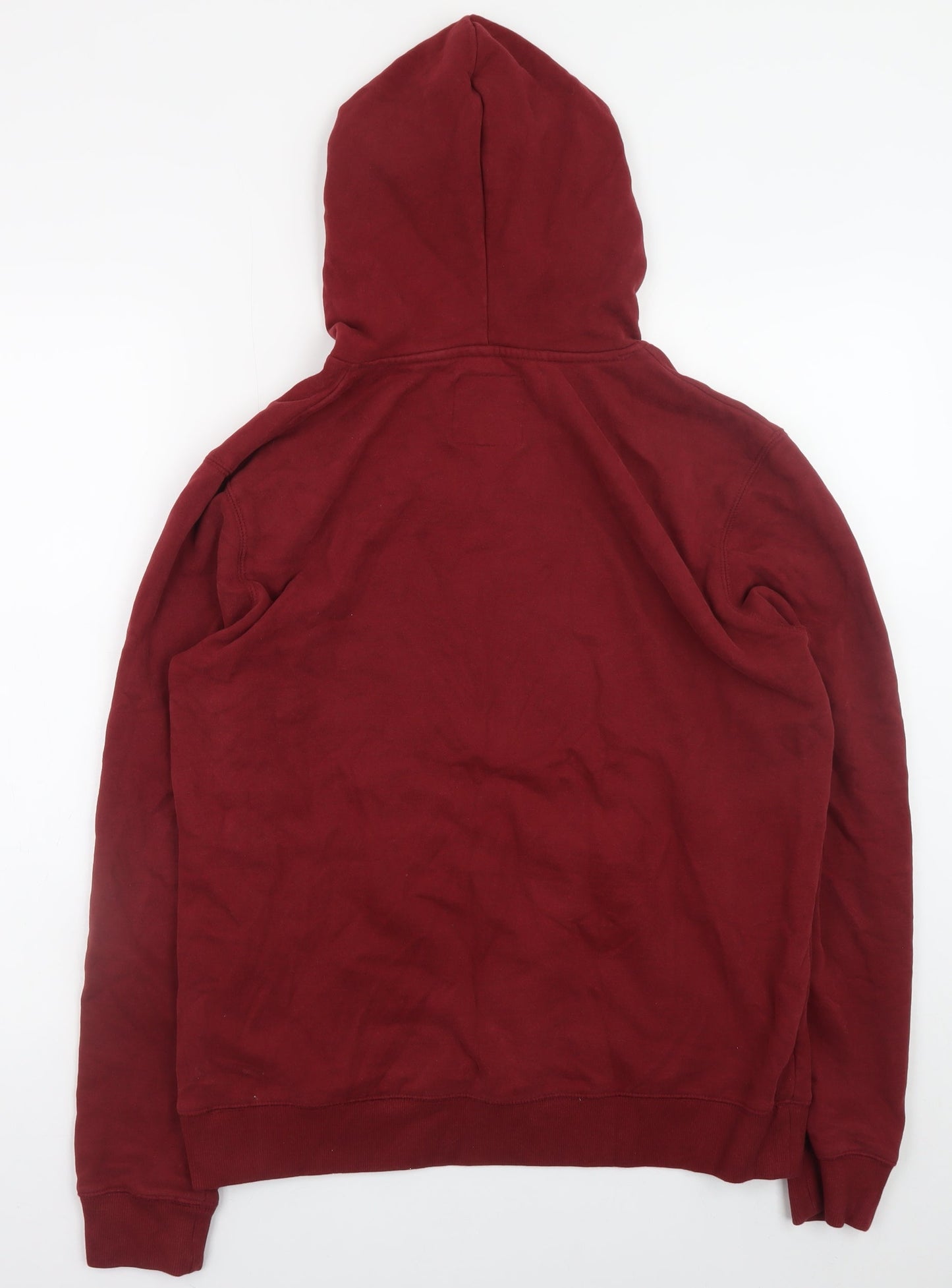 Meraki Men's Red Pullover Hoodie Size L Fleece Cotton Blend