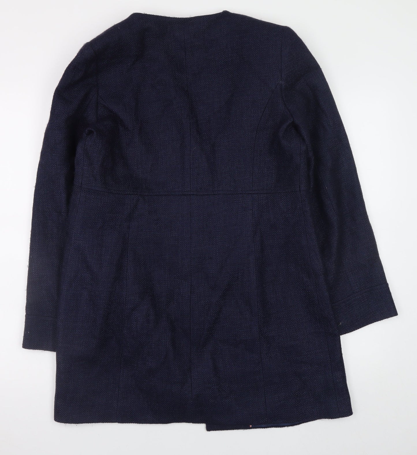 Cordings Womens Blue Wool Tweed Mid-Length Coat Size 12