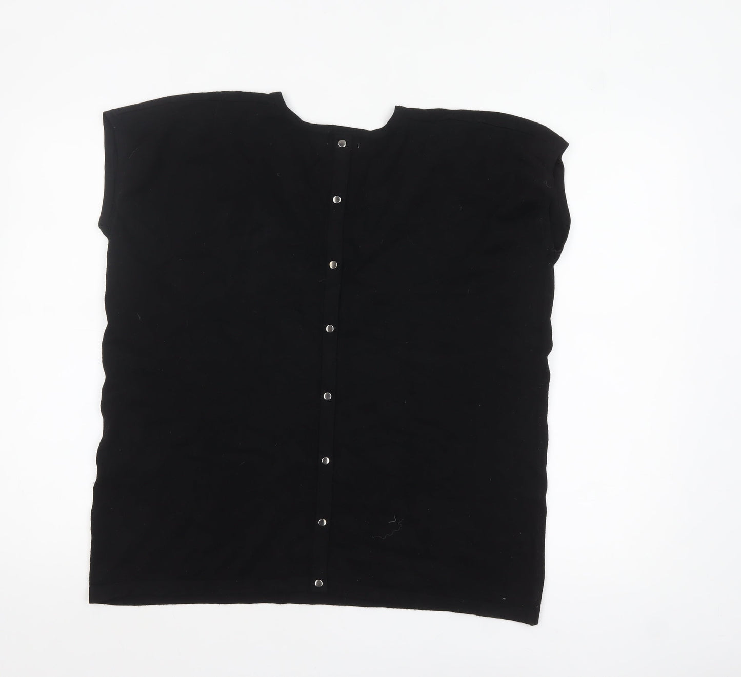 Odemai Womens Black Sleeveless V-Neck Button Cardigan XS