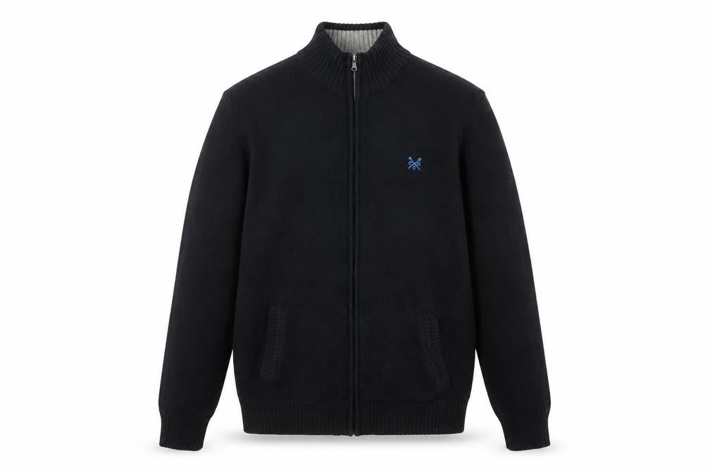 Crew Clothing Co. Men's Black Cotton Full Zip Jumper Medium