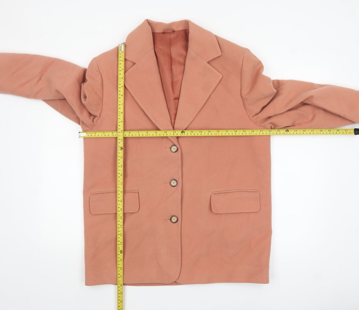 Next Womens Beige Wool Blend Blazer UK 14 Single-Breasted Jacket