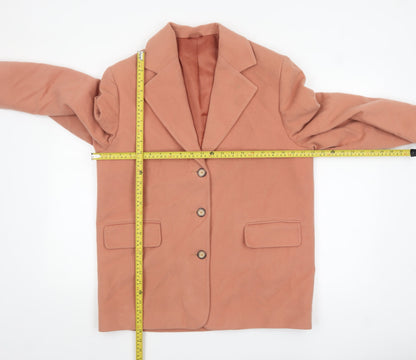 Next Womens Beige Wool Blend Blazer UK 14 Single-Breasted Jacket