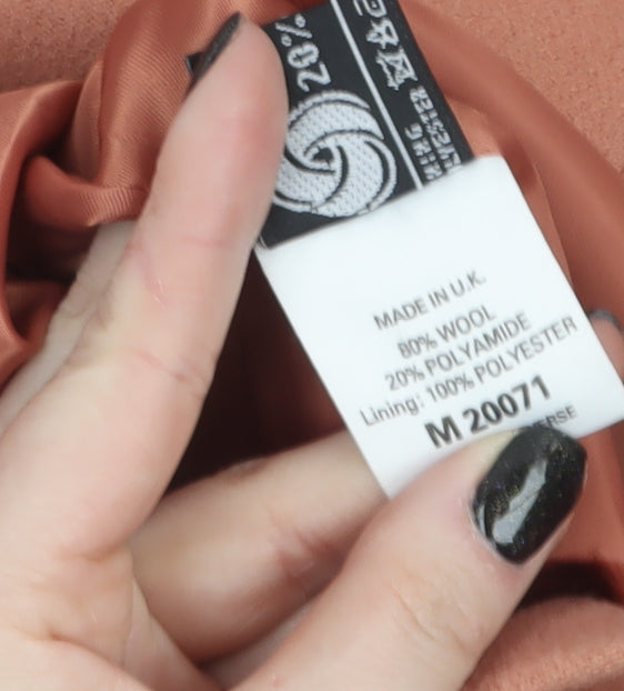 Next Womens Beige Wool Blend Blazer UK 14 Single-Breasted Jacket