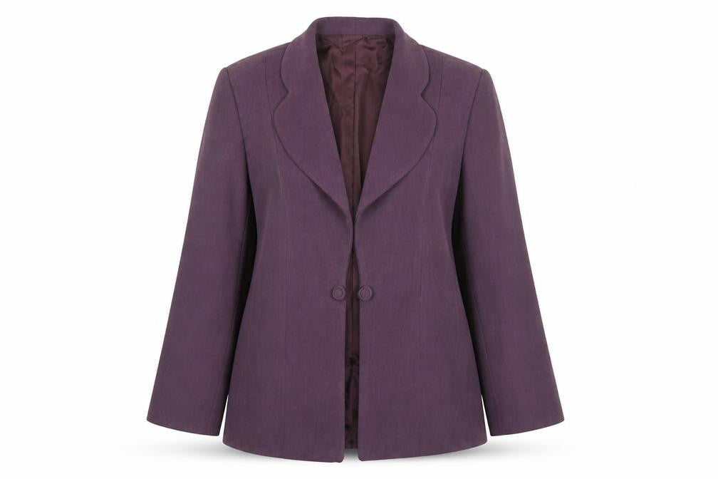 Personal Choice Women Purple Size 16 Classic Lined Single-Breasted Blazer