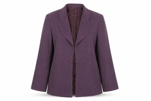 Personal Choice Women Purple Size 16 Classic Lined Single-Breasted Blazer