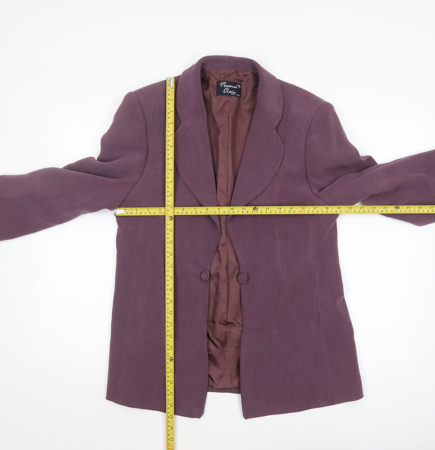 Personal Choice Women Purple Size 16 Classic Lined Single-Breasted Blazer