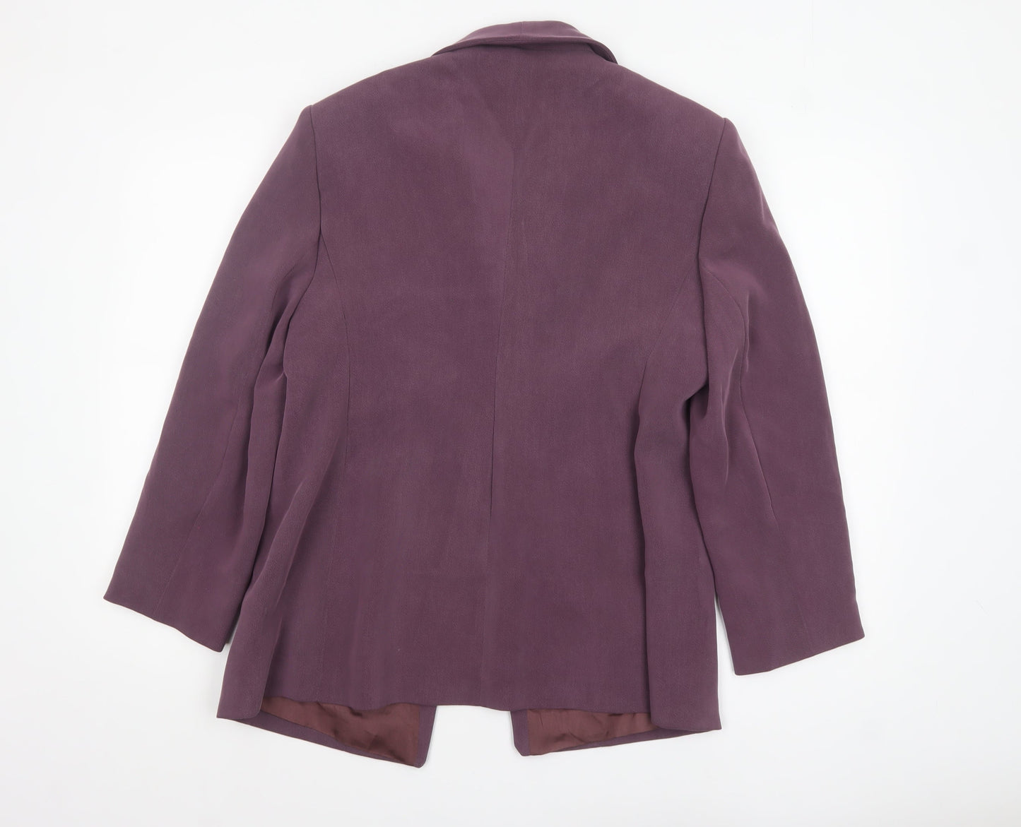 Personal Choice Women Purple Size 16 Classic Lined Single-Breasted Blazer