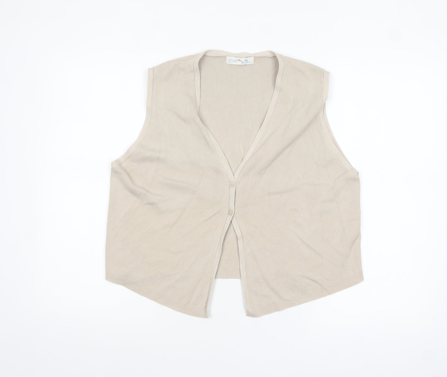 Primark Women’s Beige V-Neck Knit Sleeveless Vest XL
