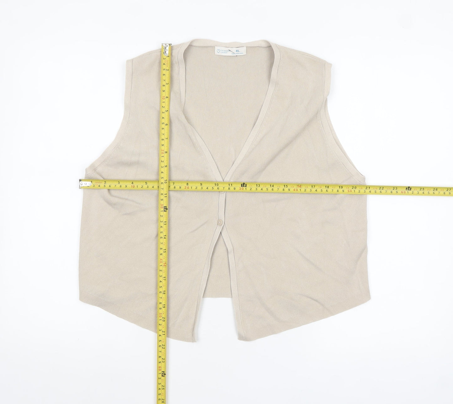 Primark Women’s Beige V-Neck Knit Sleeveless Vest XL