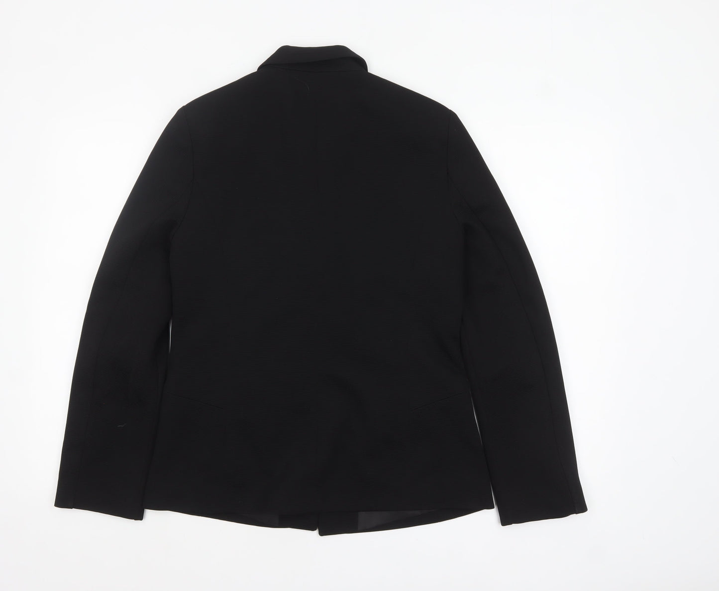 Oasis Women Black Size 12 Single-Breasted Notch Lapel Blazer