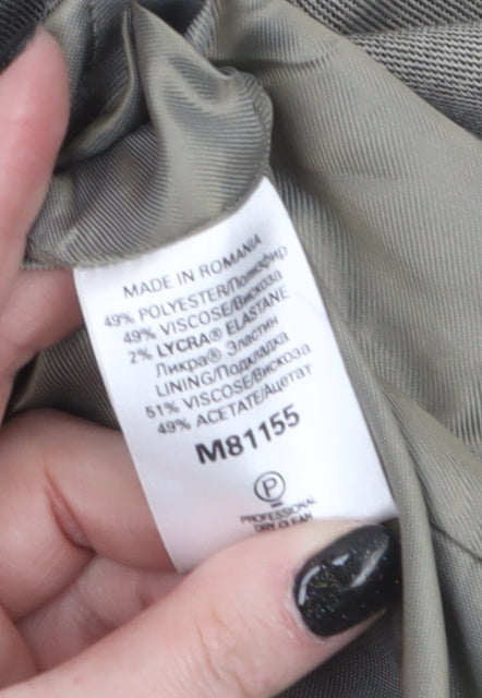 Next Women's Grey Single-Breasted Blazer Jacket Size 8 Classic Fit