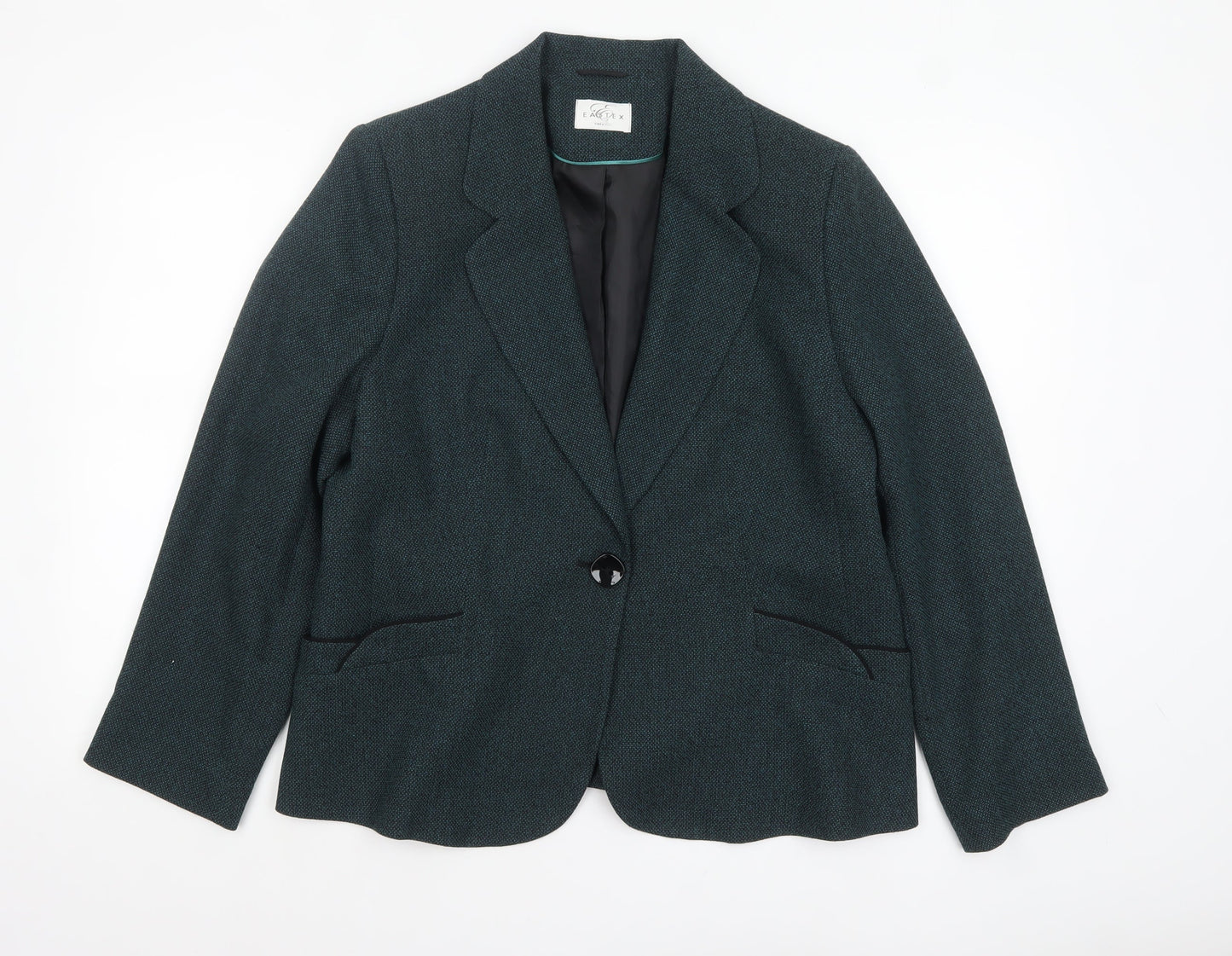 Eastex Women's Green Single Breasted Blazer Size 18 Classic Fit