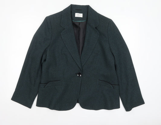Eastex Women's Green Single Breasted Blazer Size 18 Classic Fit