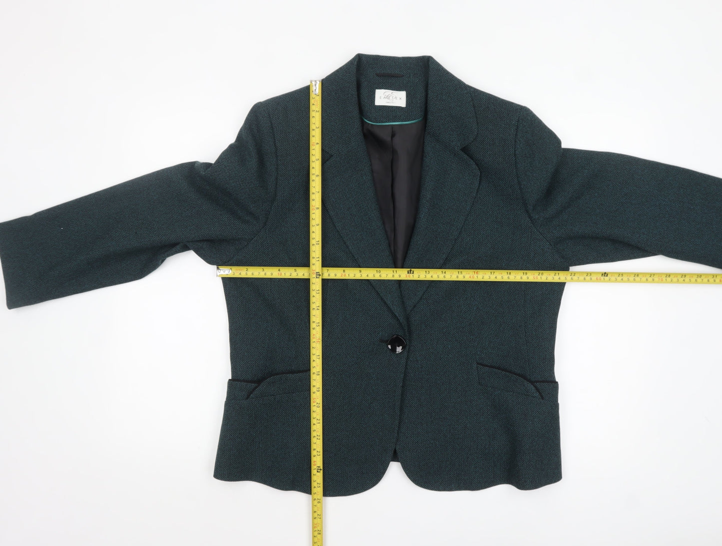 Eastex Women's Green Single Breasted Blazer Size 18 Classic Fit