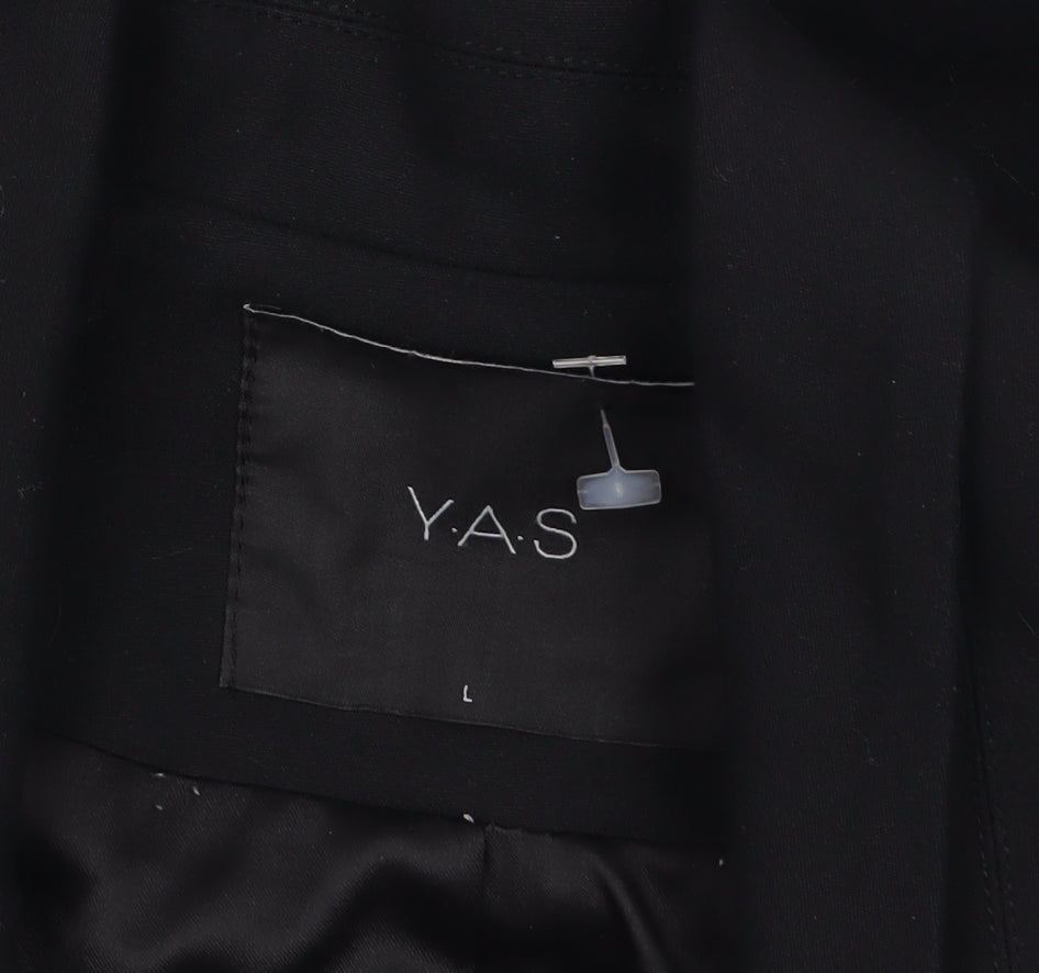 Y.A.S Womens Black Regular Fit One-Button Blazer Jacket Size L