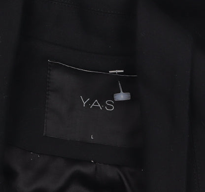 Y.A.S Womens Black Regular Fit One-Button Blazer Jacket Size L