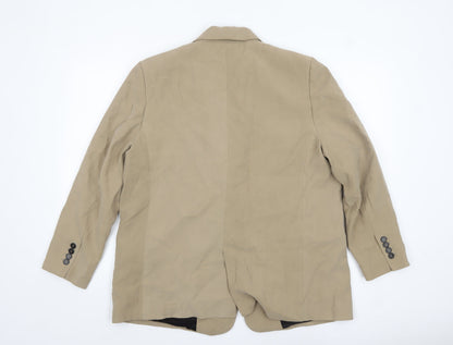 Zara Women Beige Single-Breasted Blazer Jacket XL Viscose Blend