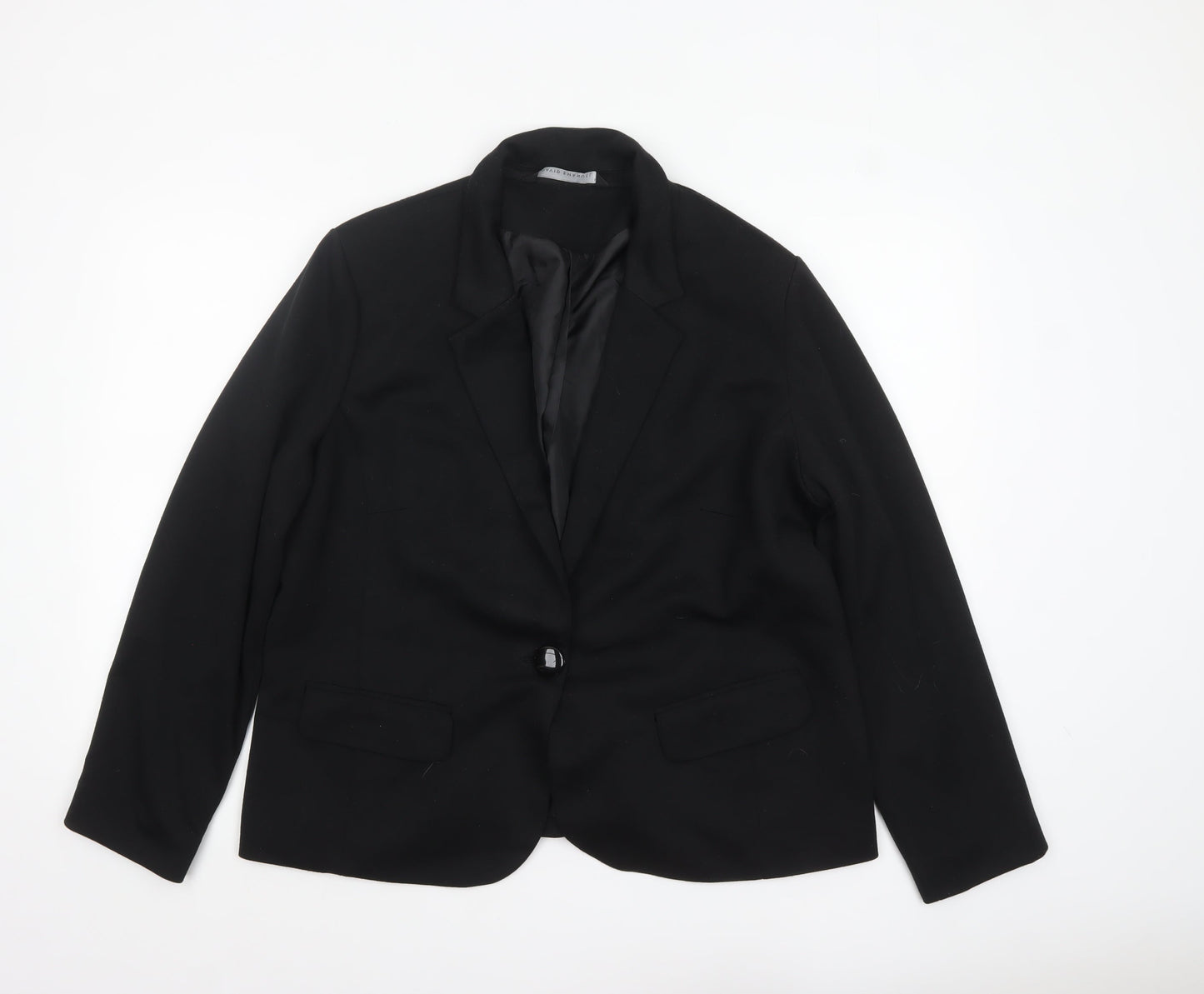 David Emanuel Women Black Size 18 Classic Single-Breasted Blazer