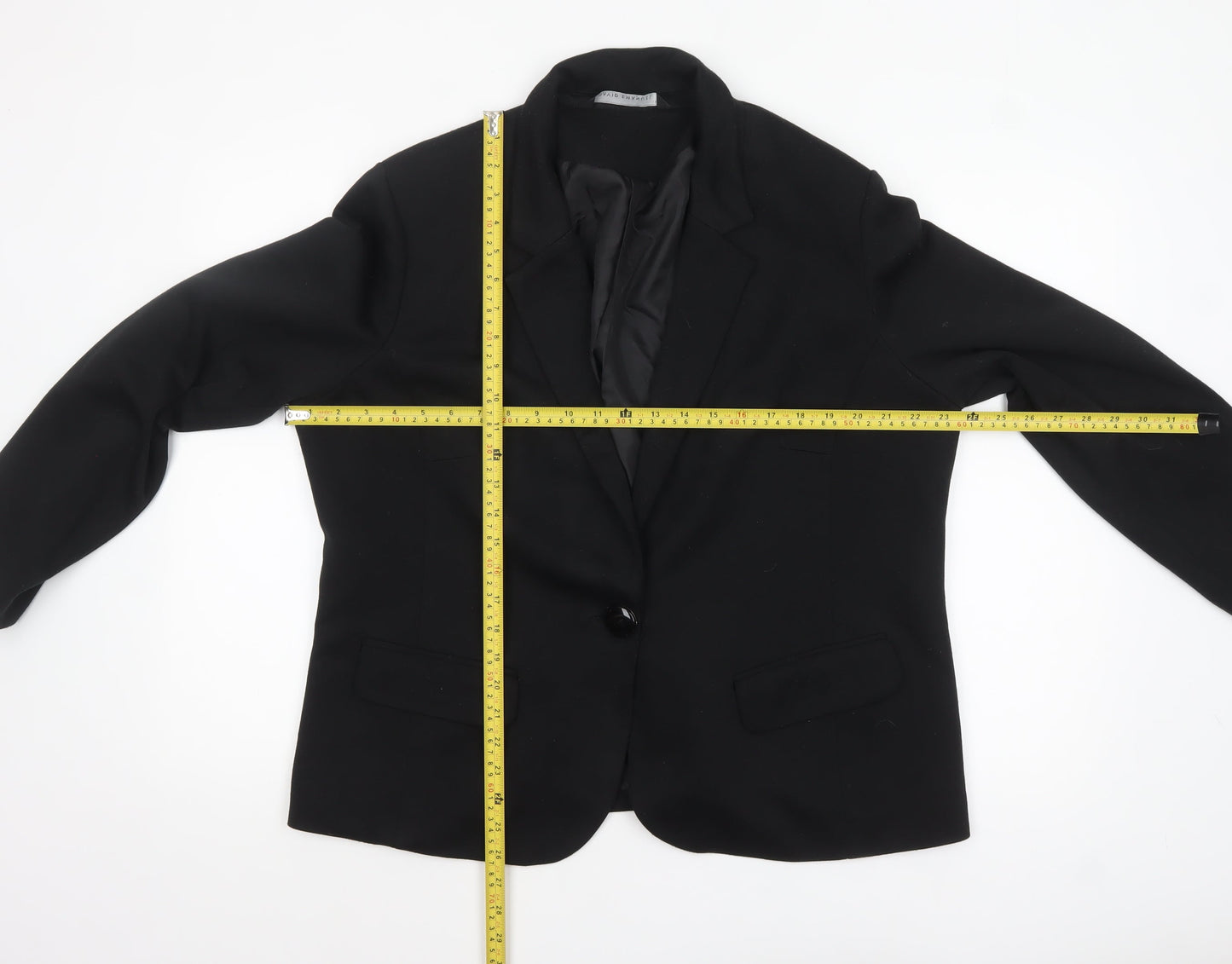 David Emanuel Women Black Size 18 Classic Single-Breasted Blazer