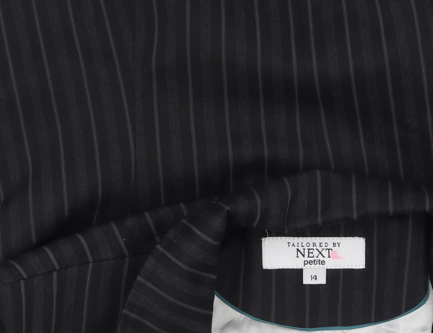 Next Petite Black Pinstripe Tailored Blazer Womens Size 14