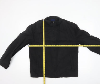Jasper Conran Men Black Small Lightweight Cotton Blend Jacket