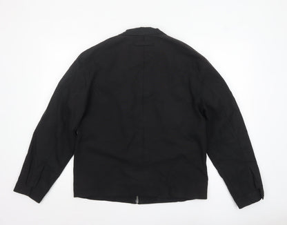Jasper Conran Men Black Small Lightweight Cotton Blend Jacket