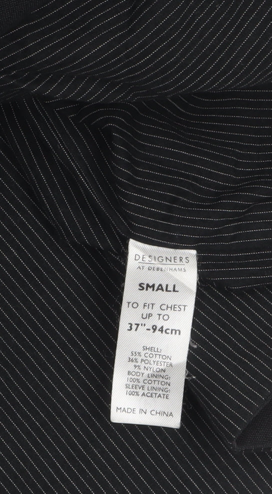 Jasper Conran Men Black Small Lightweight Cotton Blend Jacket