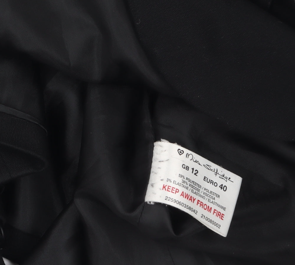 Miss Selfridge Women's Black Size 12 Classic Tailored Blazer Jacket