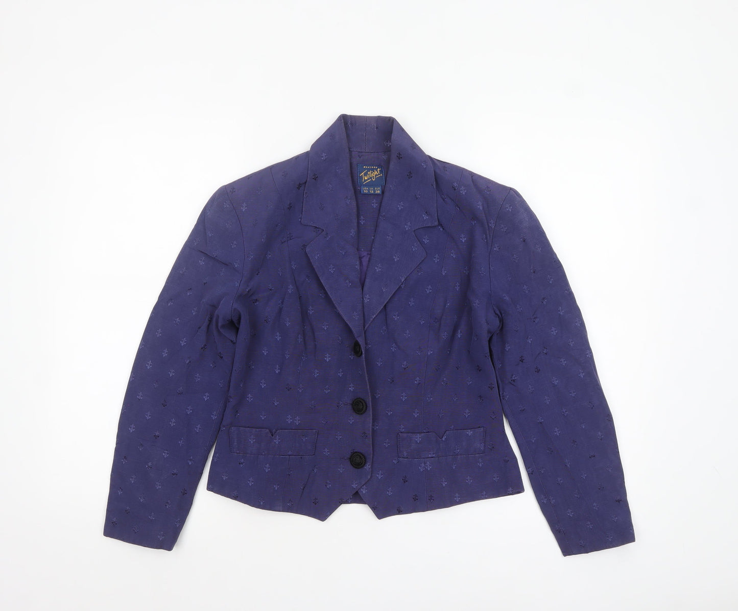 Monsoon Women Purple Size 12 Single-Breasted Twill Blazer Jacket
