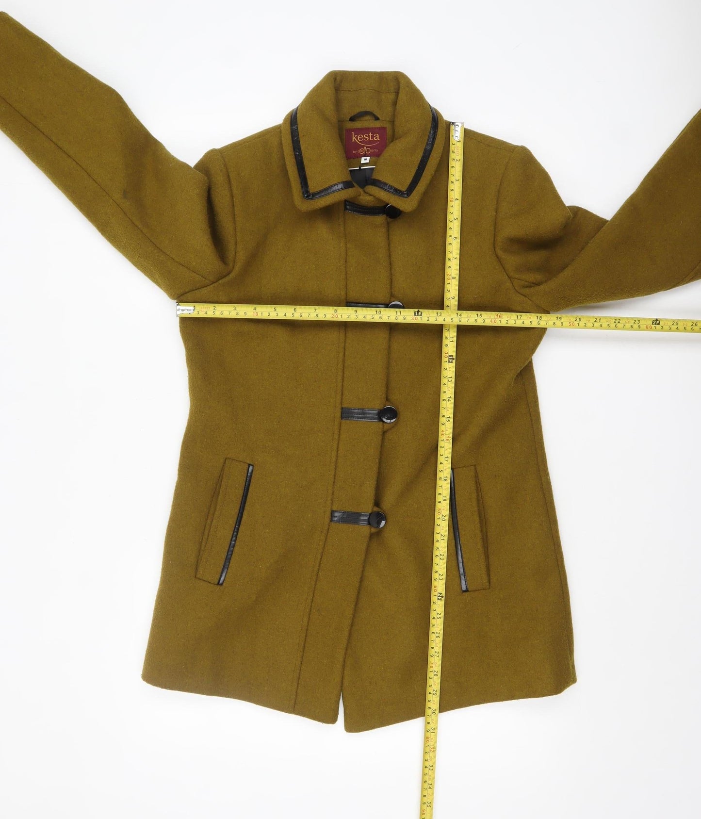 Kesta by David Barry Women’s Brown Wool Blend Mid-Length Coat Size 10