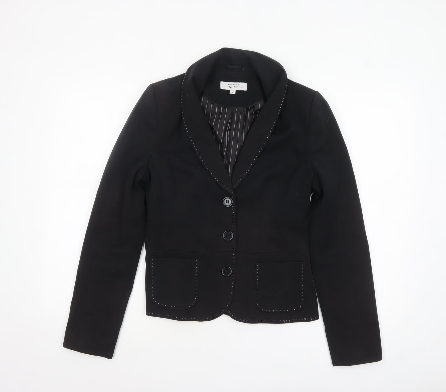 Next Women's Black Size 8 Shawl Collar Tailored Blazer