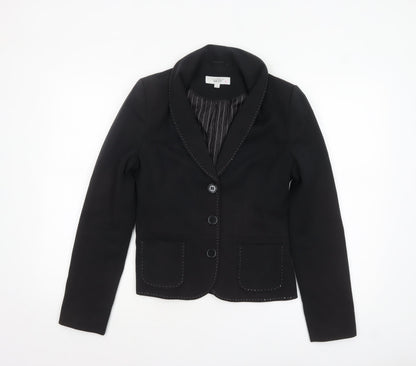 Next Women's Black Size 8 Shawl Collar Tailored Blazer