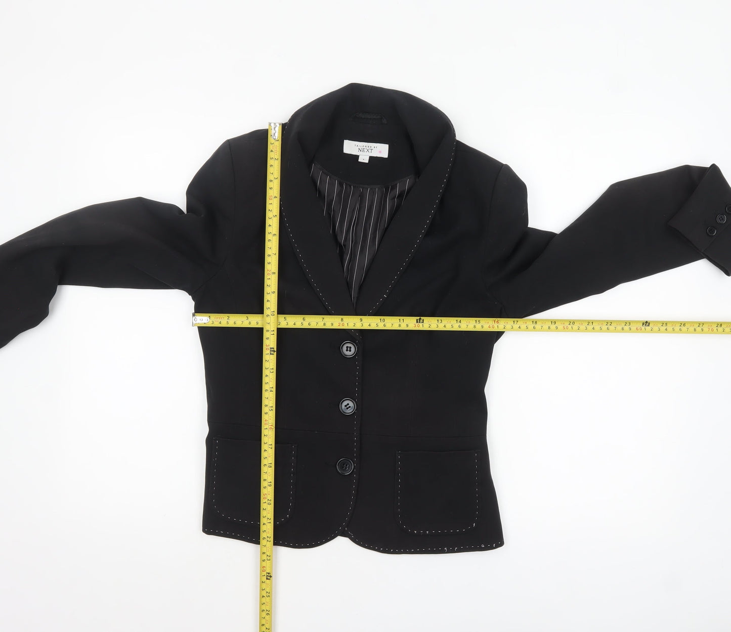 Next Women's Black Size 8 Shawl Collar Tailored Blazer