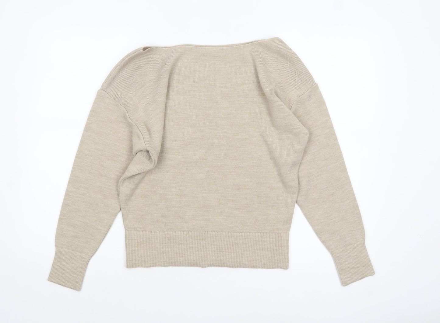 THE ROCKN REV Women’s Beige Boat Neck Acrylic Jumper Size 10