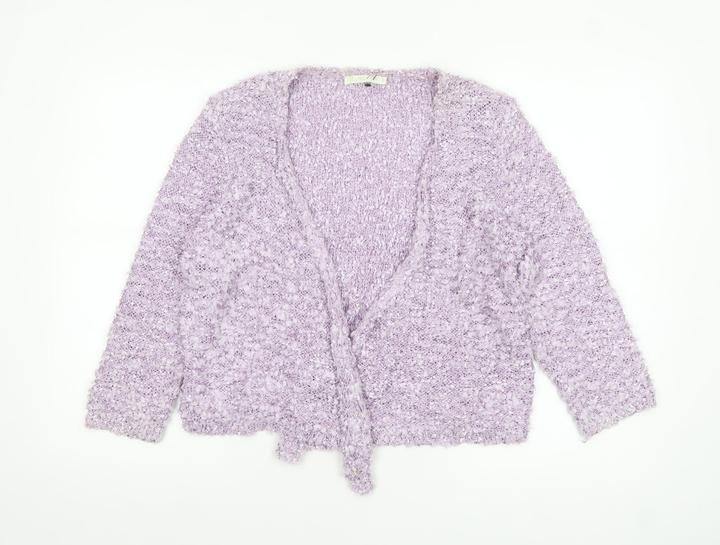 Urban by XENO Women's Purple Sequin Knit Cardigan Size M Relaxed Fit